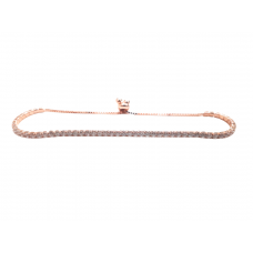 925 Sterling Silver Rose Gold Tennis Bracelet for Girls & Women (Rose Gold Finish)