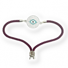 925 Sterling Silver Evil Eye Thread Bracelet for Girls & Women (Silver Finish)