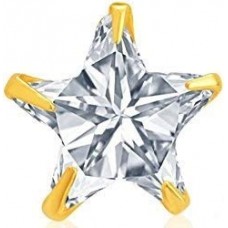 10K (416) Yellow Gold Cubic Zirconia Star shape Earrings For Girls